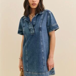 Reformation Blue Clark Denim Mini Dress
